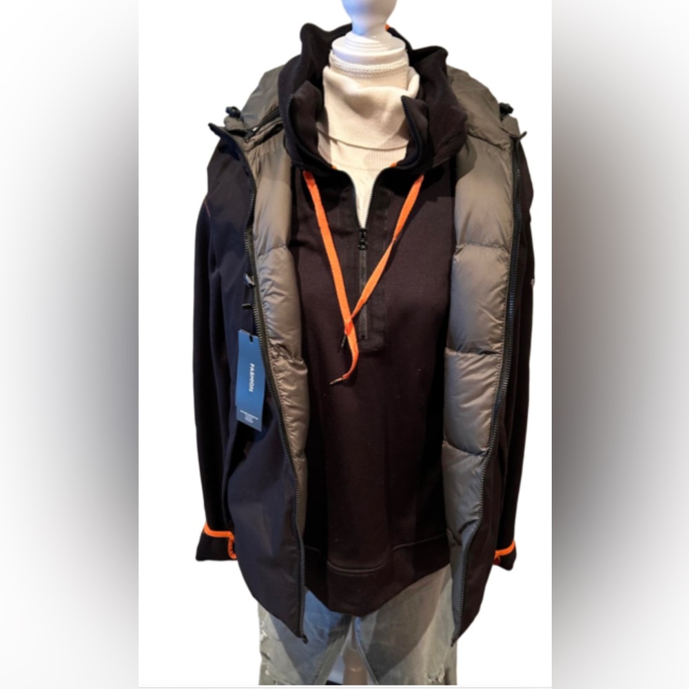 NWT Hunter Green/Black Reversible Hooded Puffed Vest - Picture 6 of 14